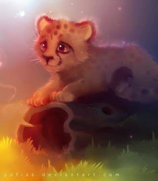 Kostenloses Cute Cheetah Painting Wallpaper für Nokia C7