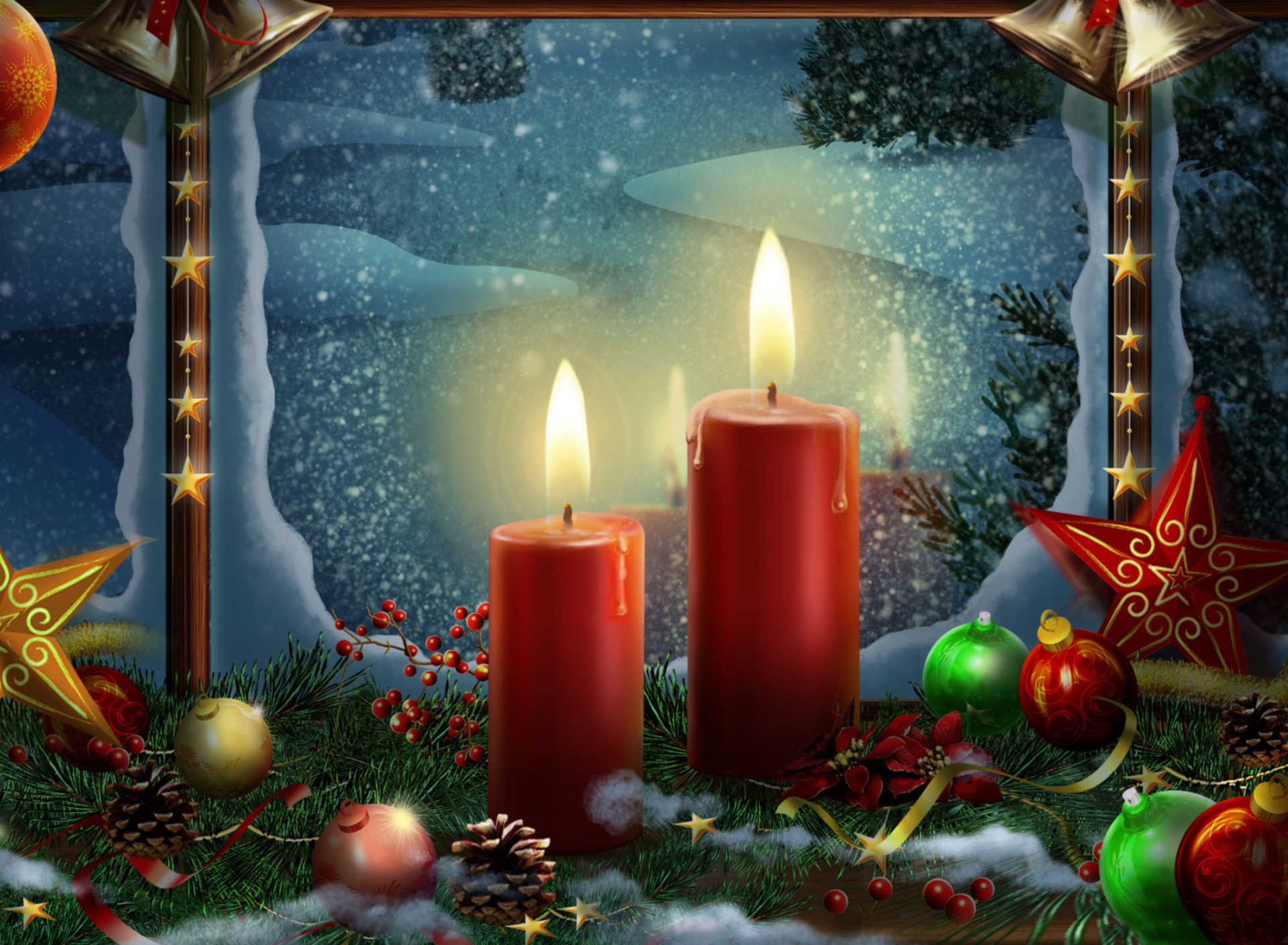 Lighted Candles wallpaper 1920x1408