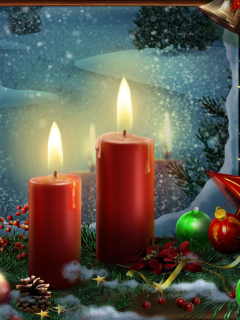Lighted Candles wallpaper 240x320