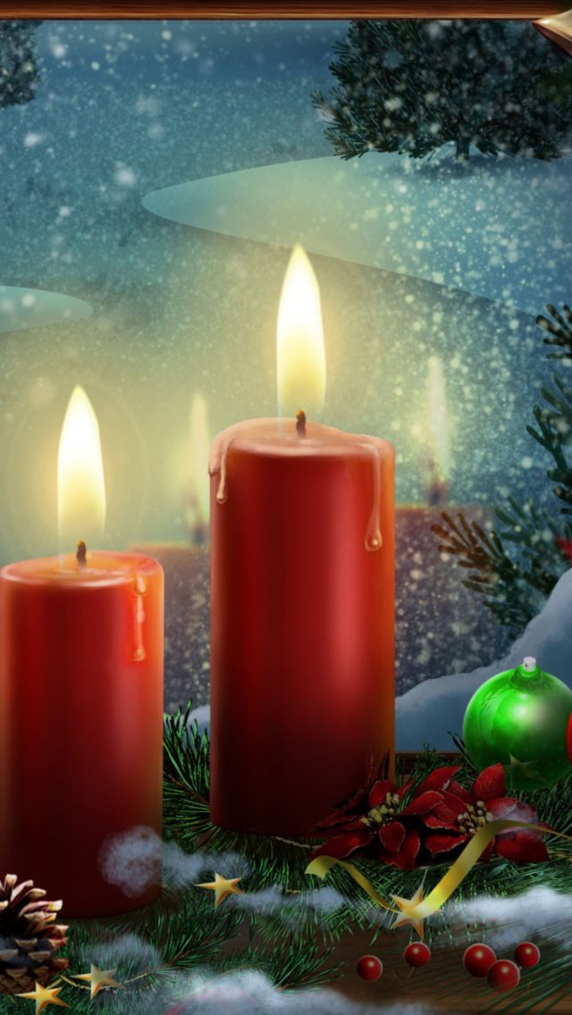 Lighted Candles wallpaper 640x1136