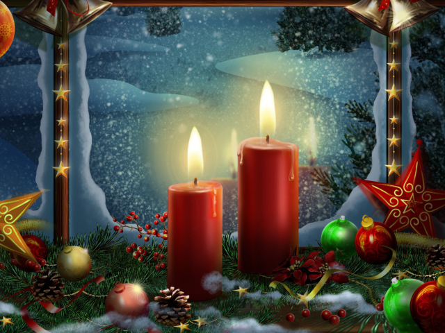 Lighted Candles wallpaper 640x480