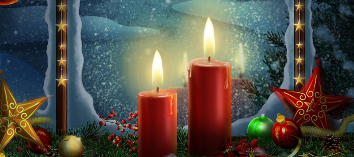 Lighted Candles wallpaper 720x320