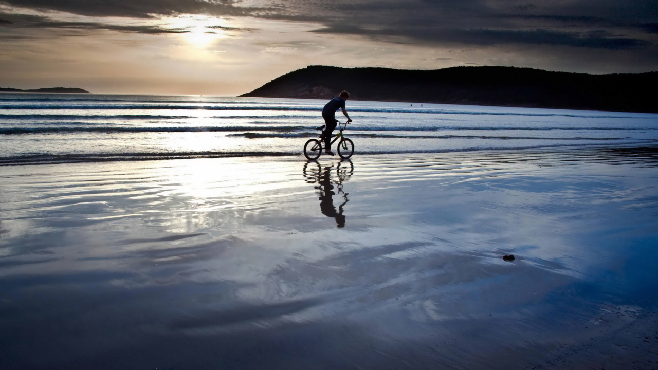 Bicycle Ride By Beach wallpaper 1280x720