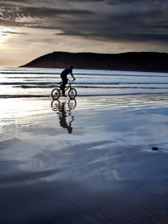 Bicycle Ride By Beach wallpaper 240x320