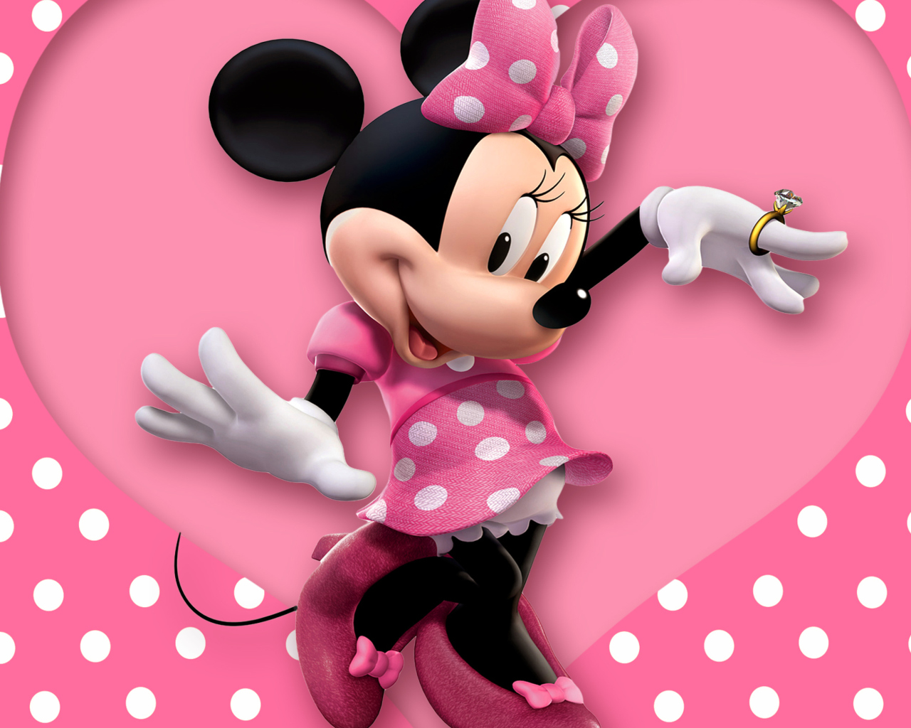 Обои Minnie Mouse Polka Dot 1280x1024