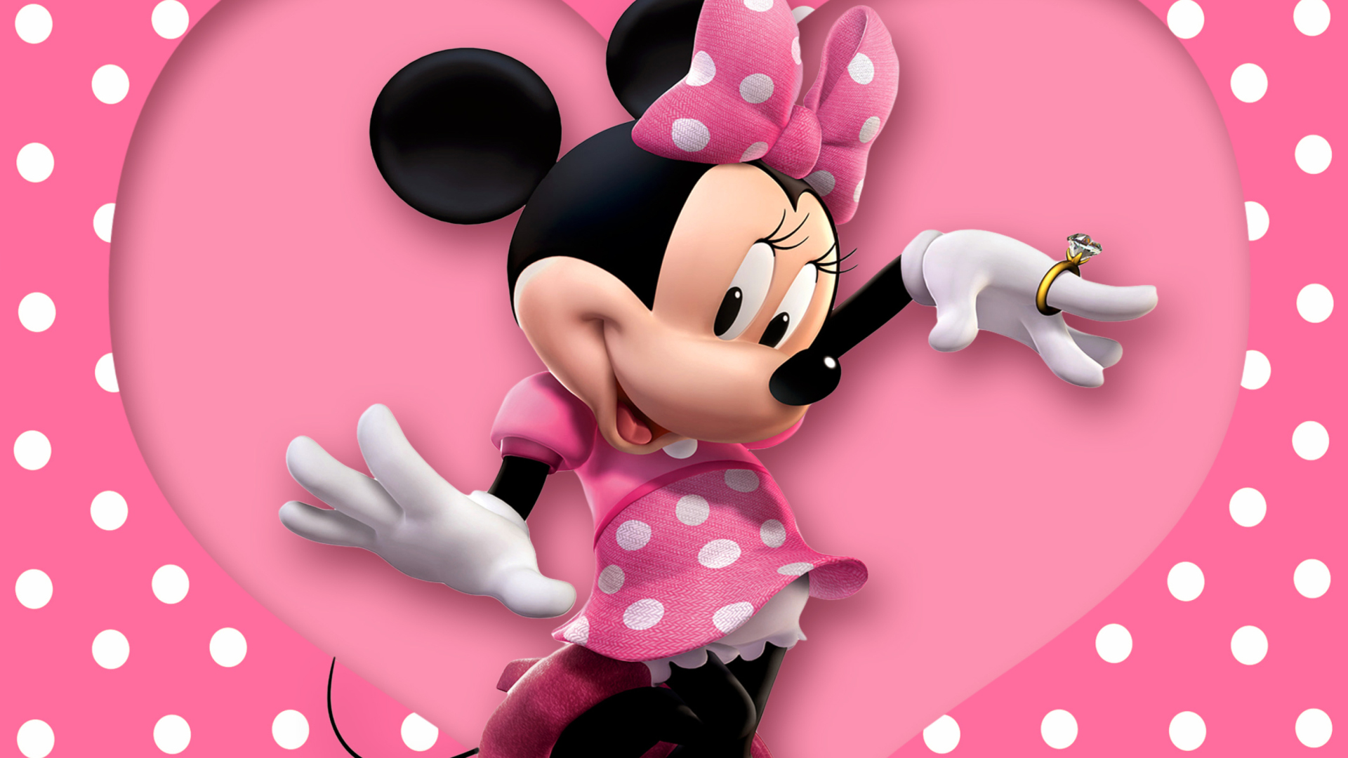 Das Minnie Mouse Polka Dot Wallpaper 1920x1080