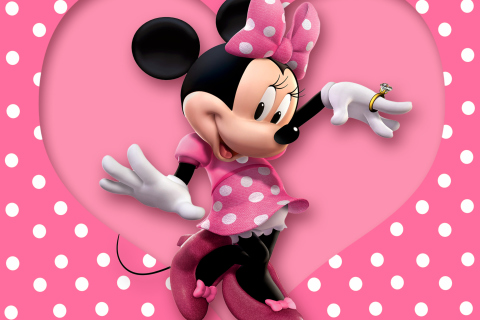 Обои Minnie Mouse Polka Dot 480x320