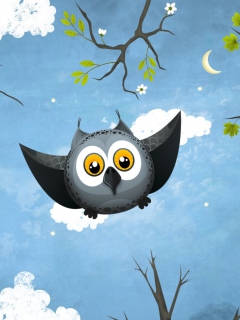 Das Cute Owl Art Wallpaper 240x320