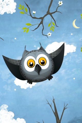Das Cute Owl Art Wallpaper 320x480