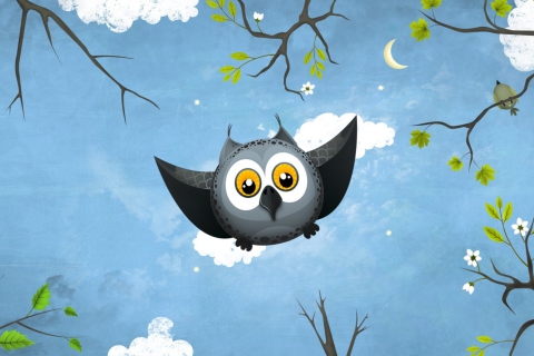 Das Cute Owl Art Wallpaper 480x320