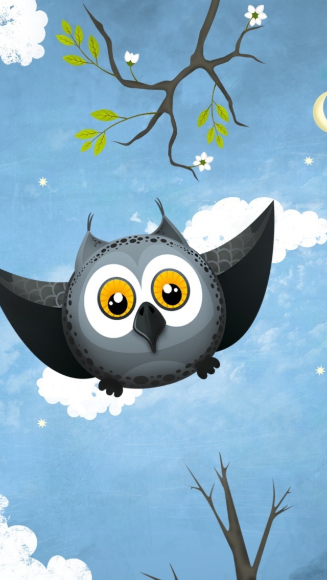 Das Cute Owl Art Wallpaper 640x1136