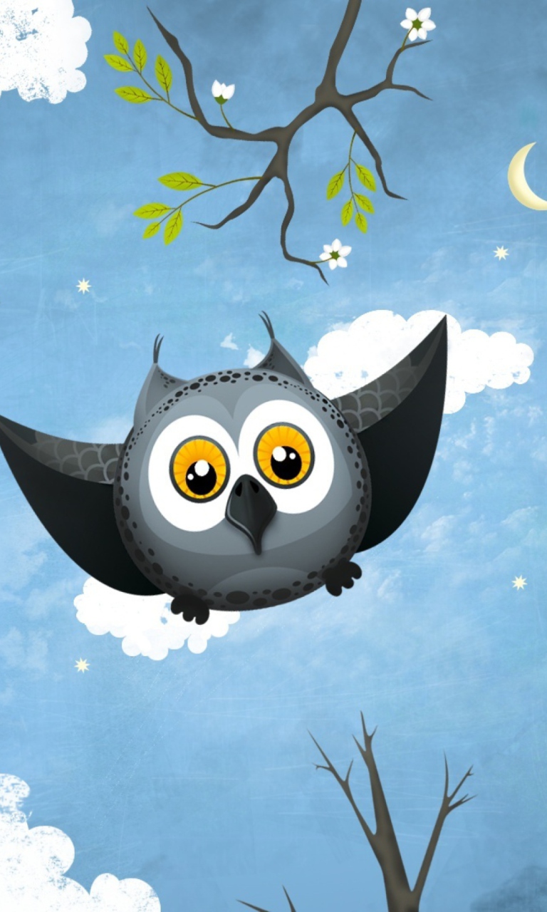 Das Cute Owl Art Wallpaper 768x1280