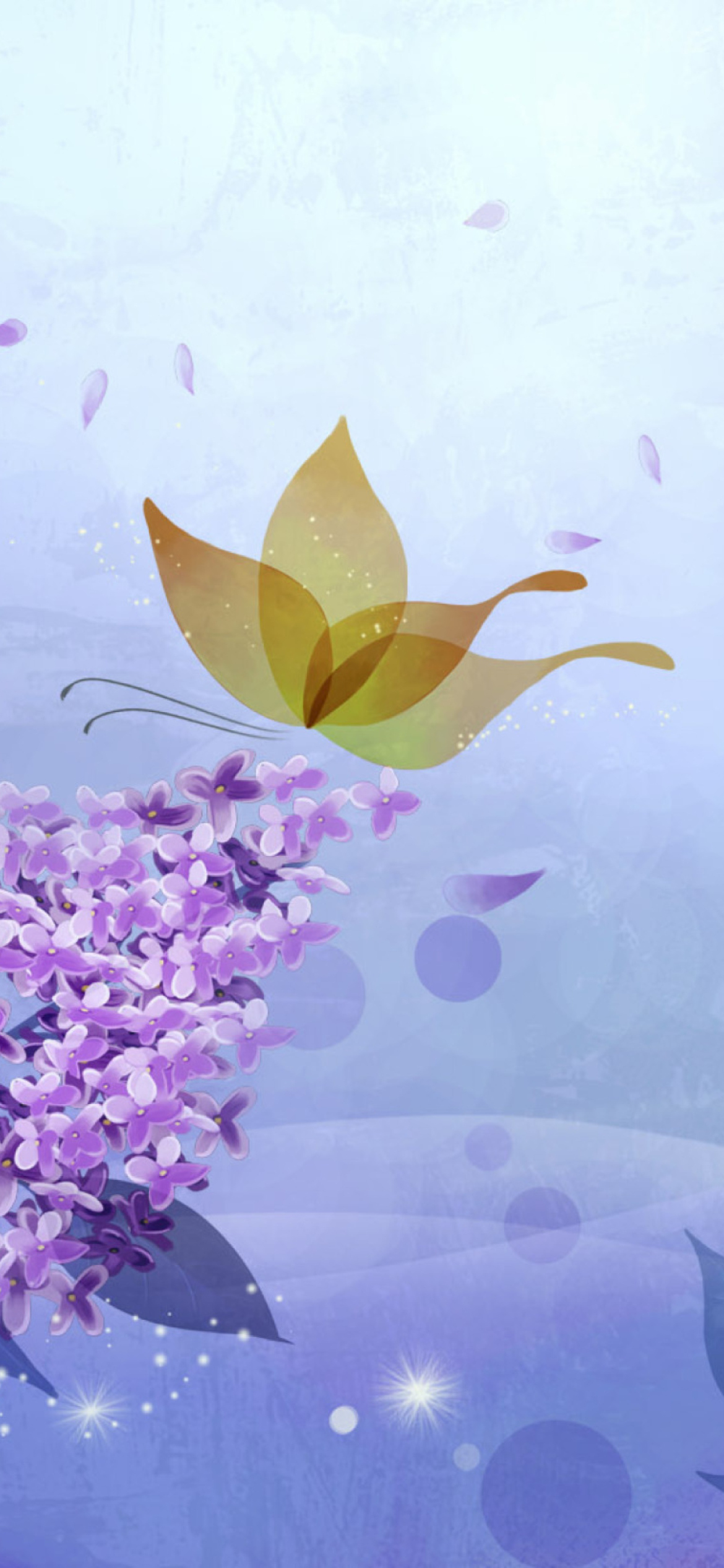 Sfondi Butterfly Lilac Art 1170x2532