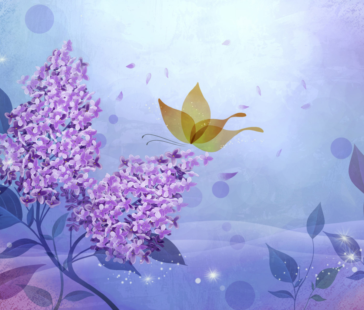 Fondo de pantalla Butterfly Lilac Art 1200x1024