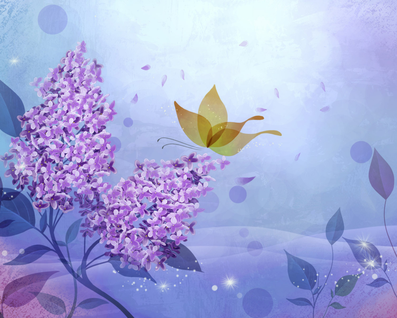Screenshot №1 pro téma Butterfly Lilac Art 1600x1280