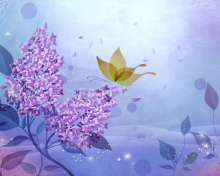 Butterfly Lilac Art wallpaper 220x176