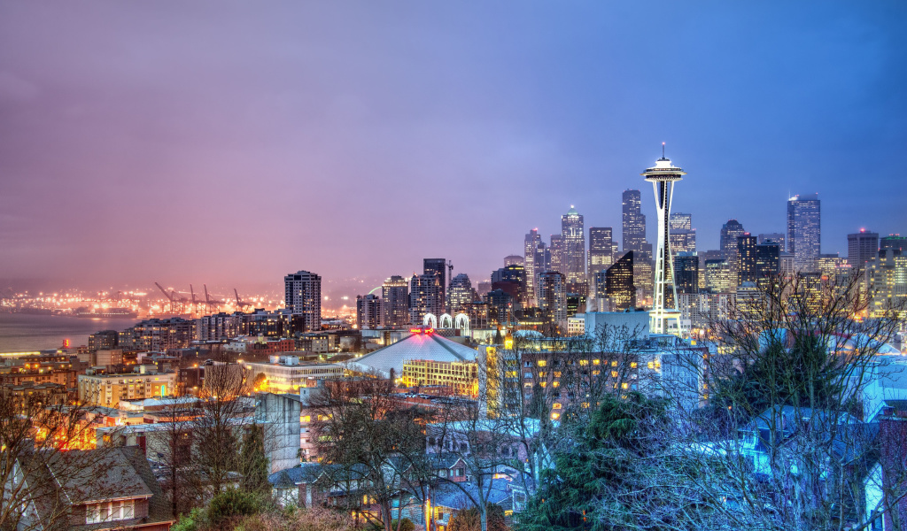 Das Seattle Panorama Photo Wallpaper 1024x600