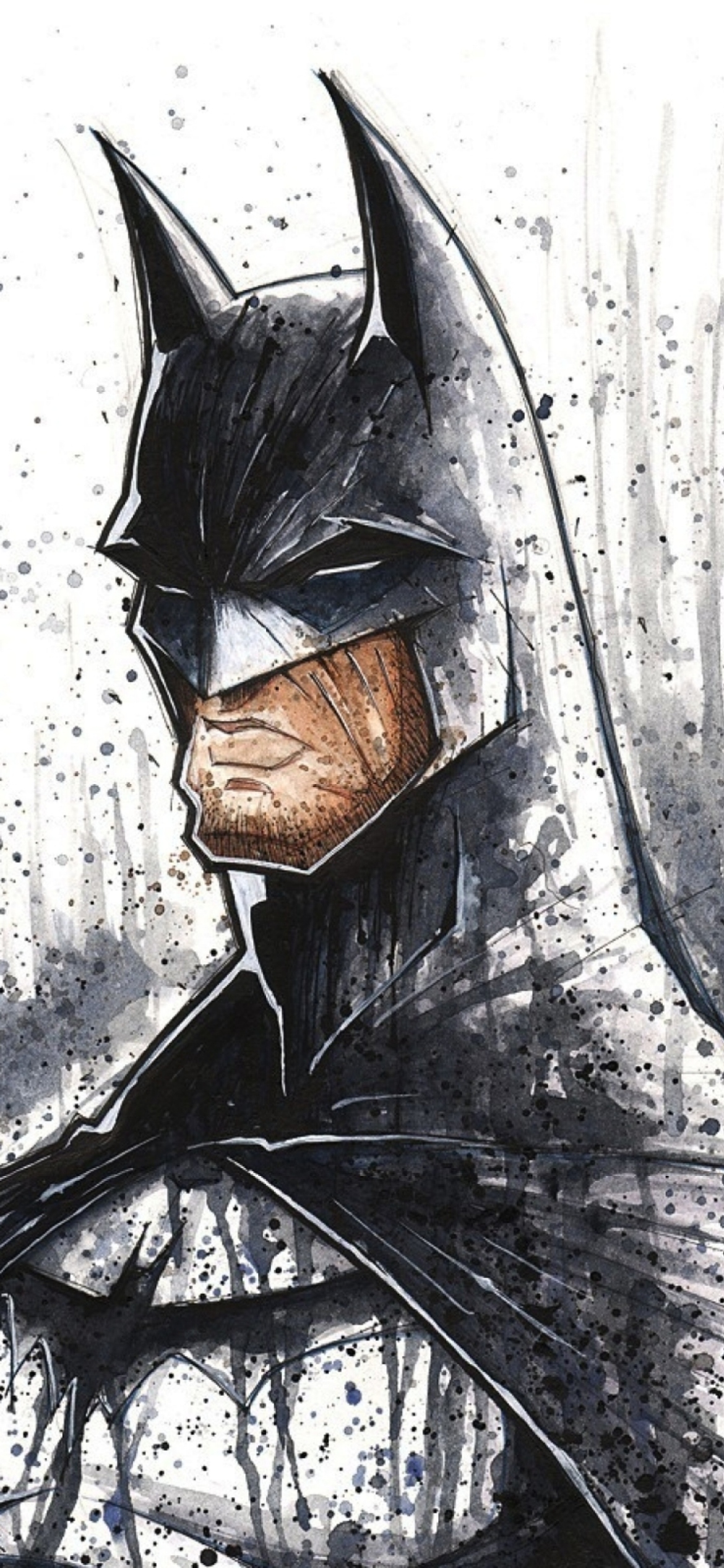 Das Batman Illustration Wallpaper 1170x2532