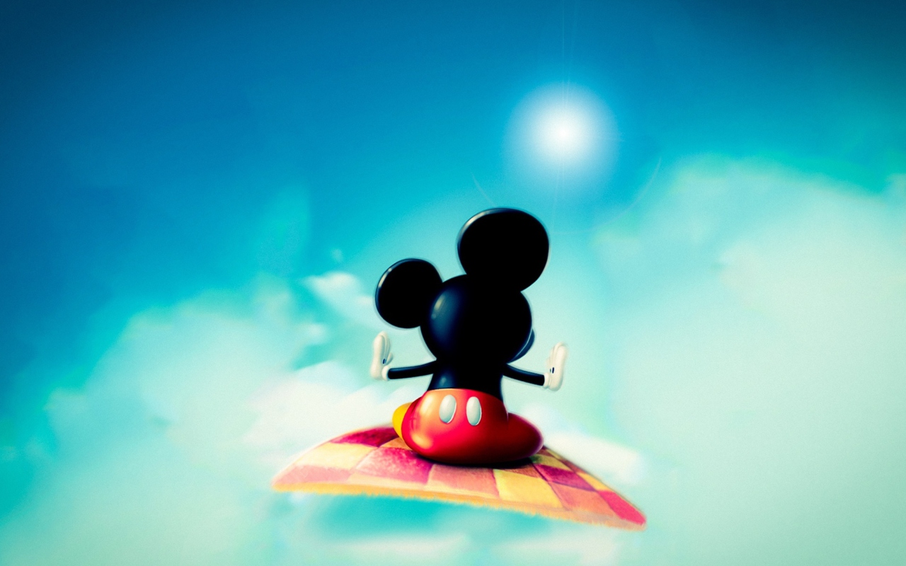Mickey Mouse Flying In Sky wallpaper 1280x800