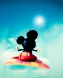 Das Mickey Mouse Flying In Sky Wallpaper 128x160