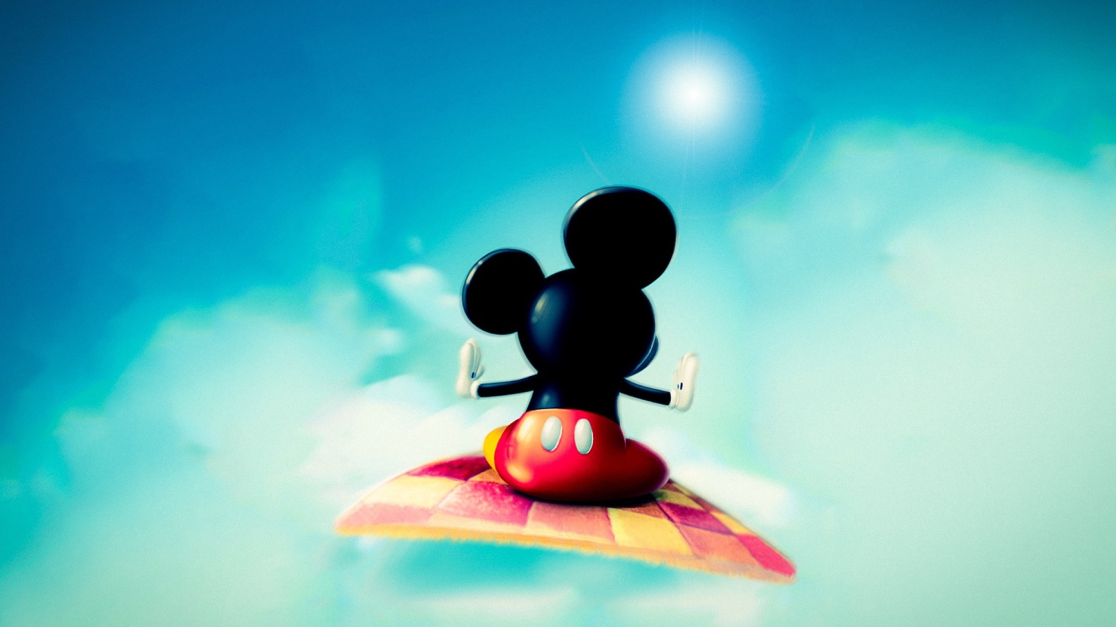 Fondo de pantalla Mickey Mouse Flying In Sky 1600x900