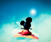 Das Mickey Mouse Flying In Sky Wallpaper 176x144
