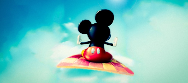 Mickey Mouse Flying In Sky wallpaper 720x320