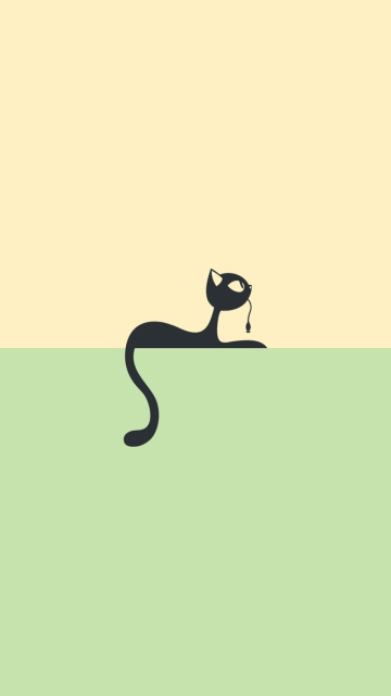 Das Black Vector Cat Wallpaper 360x640