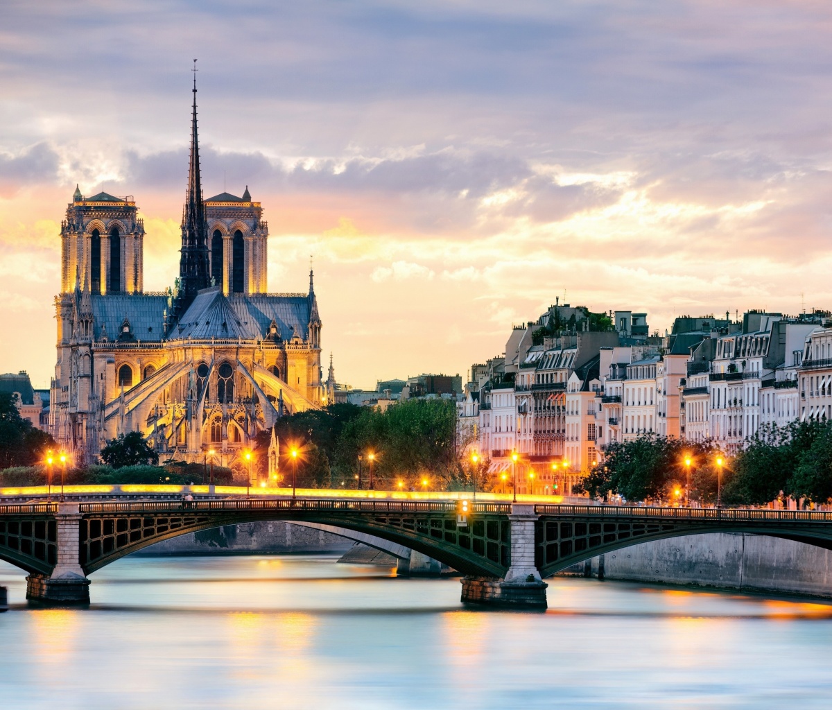 Обои Notre Dame de Paris Catholic Cathedral 1200x1024