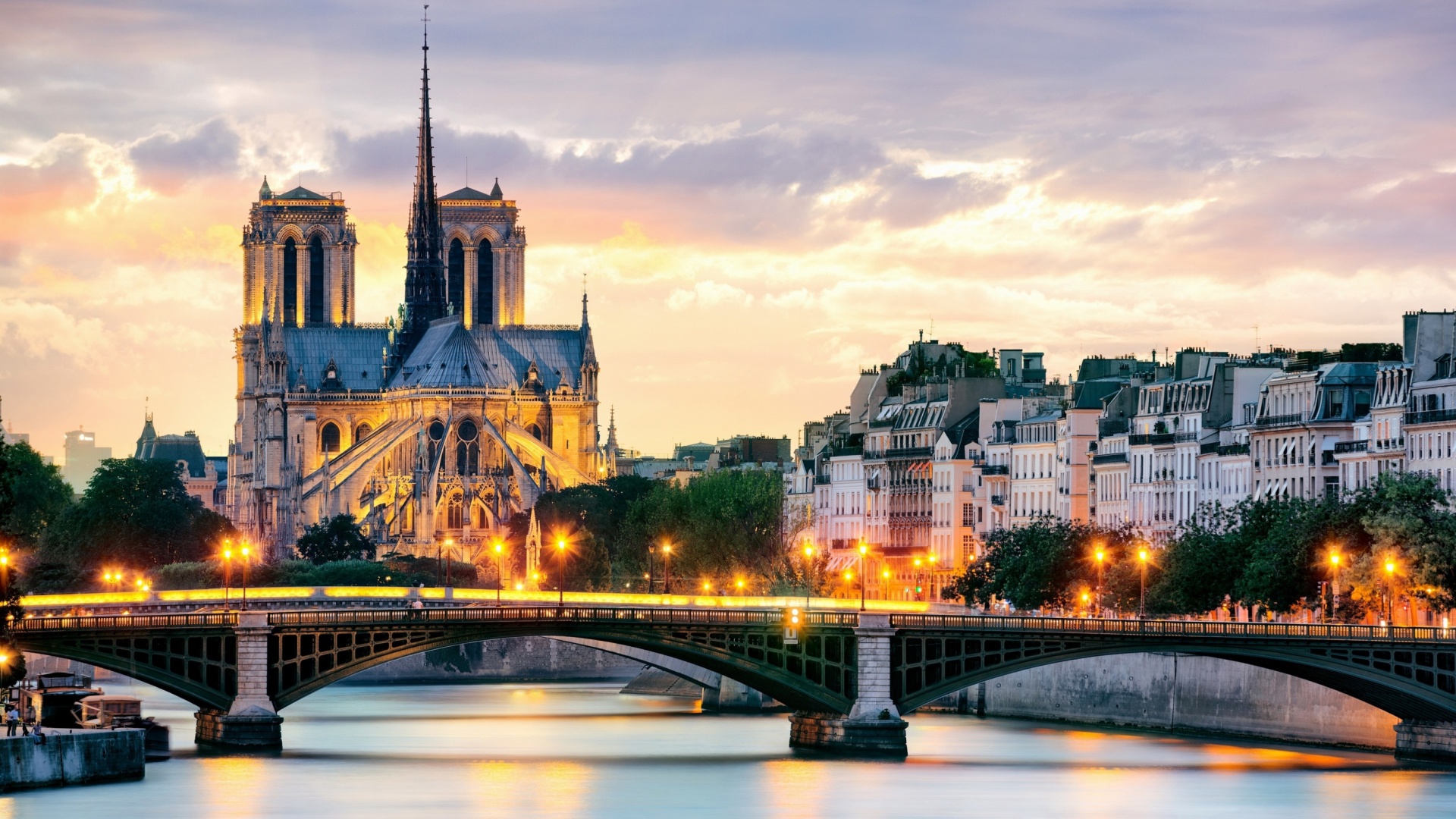 Das Notre Dame de Paris Catholic Cathedral Wallpaper 1920x1080