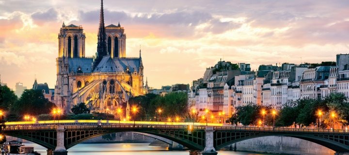 Notre Dame de Paris Catholic Cathedral wallpaper 720x320