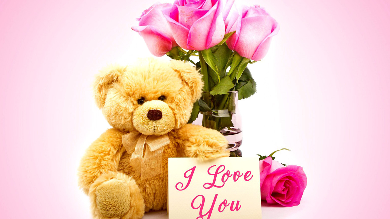 Fondo de pantalla Valentines Day, Teddy Bear 1280x720