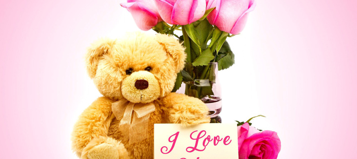 Sfondi Valentines Day, Teddy Bear 720x320