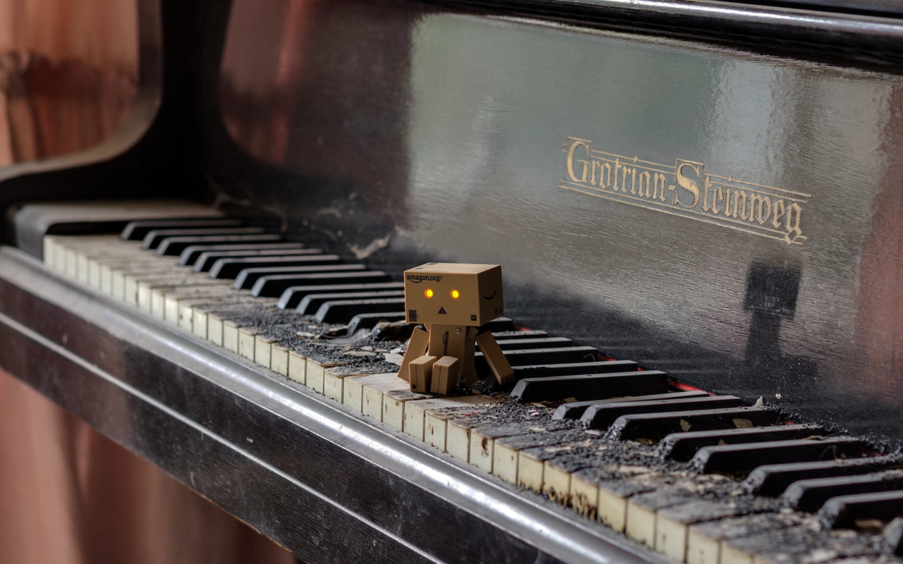 Danbo Pianist wallpaper 1280x800