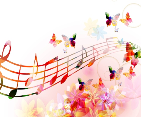 Das Rainbow Music Wallpaper 480x400