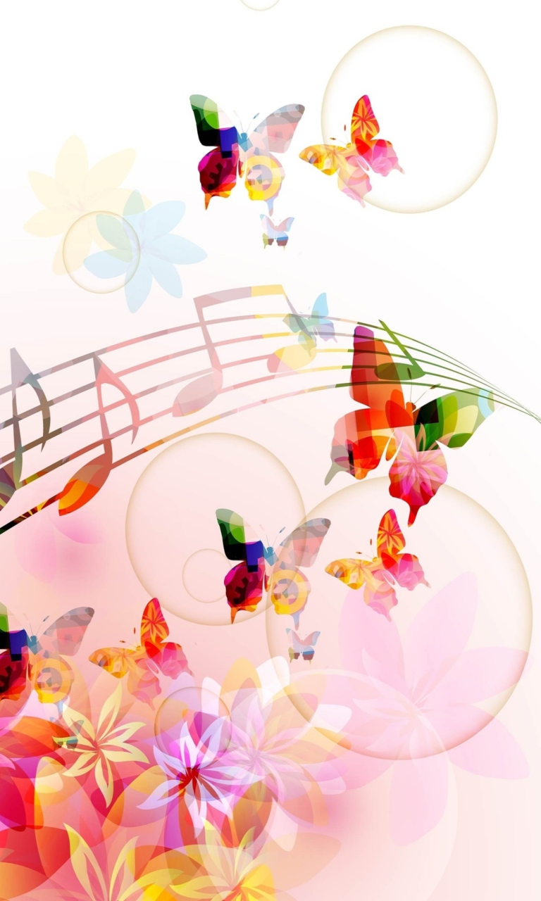 Das Rainbow Music Wallpaper 768x1280