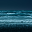 Обои Big Blue Waves At Night 128x128