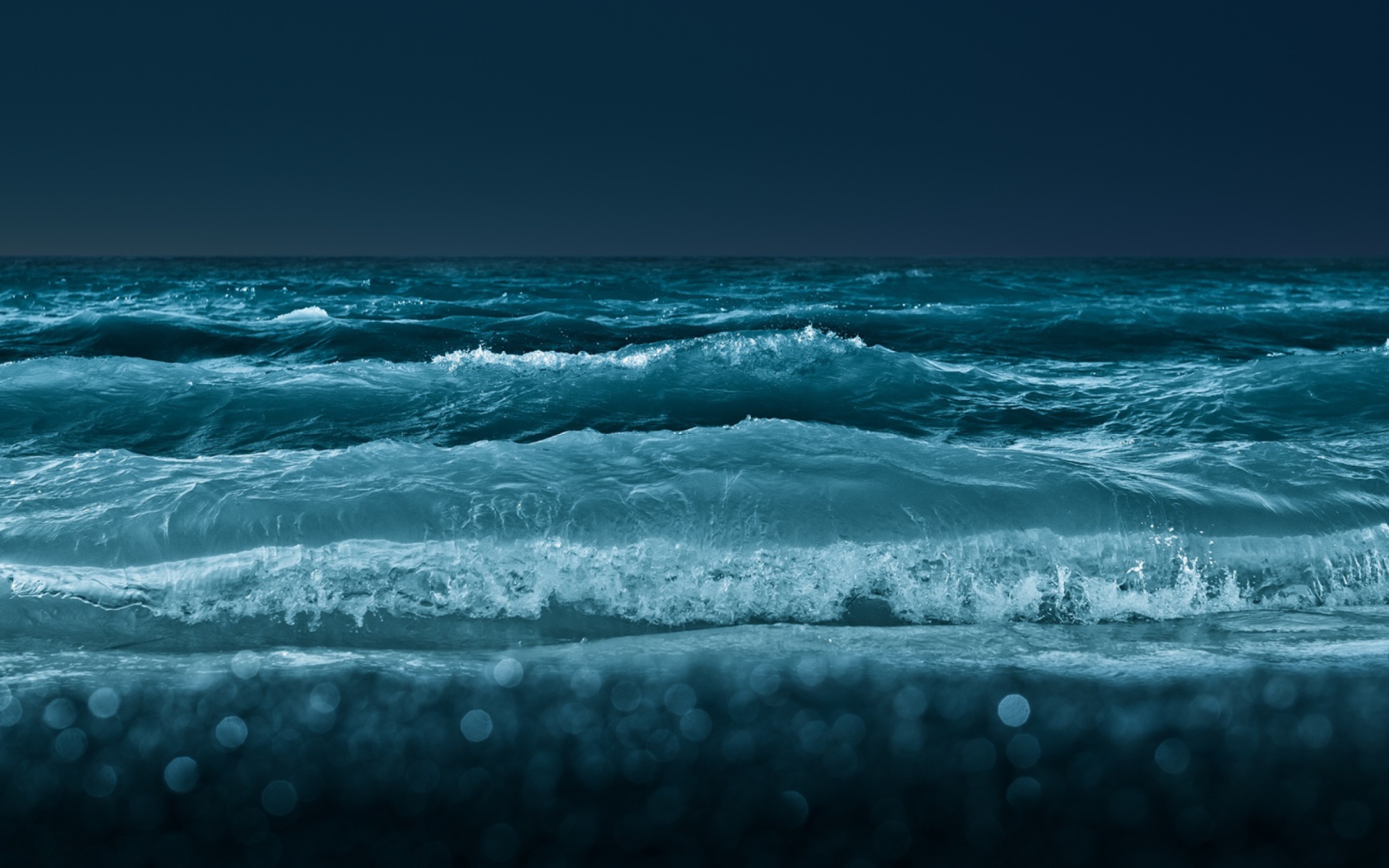 Das Big Blue Waves At Night Wallpaper 1920x1200