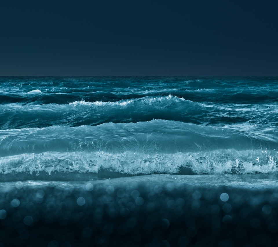 Das Big Blue Waves At Night Wallpaper 960x854