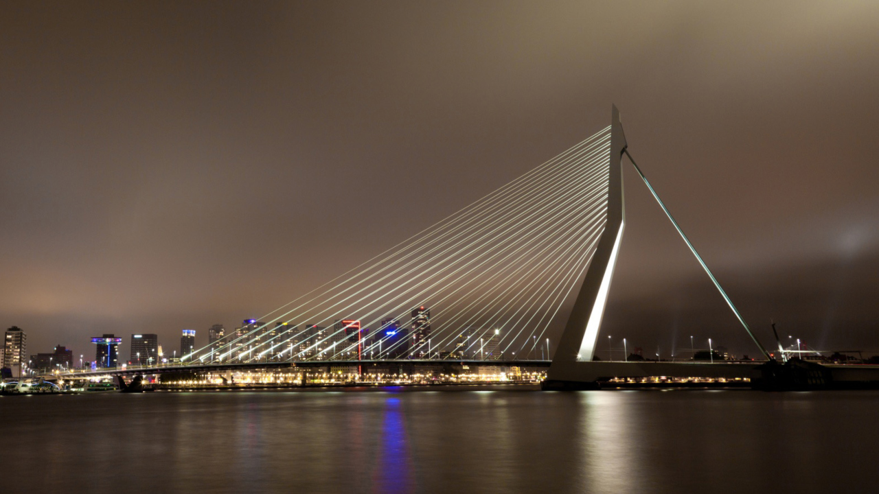 Fondo de pantalla Erasmus Bridge Rotterdam 1280x720
