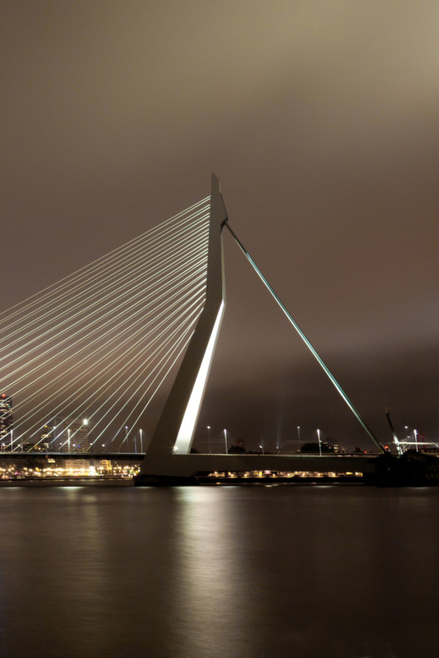 Обои Erasmus Bridge Rotterdam 640x960
