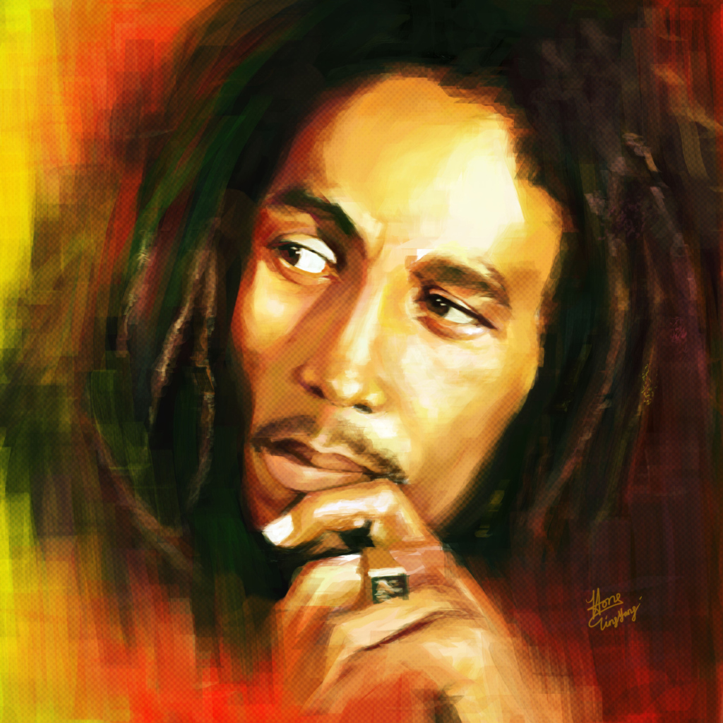 Bob Marley Drawing wallpaper 1024x1024