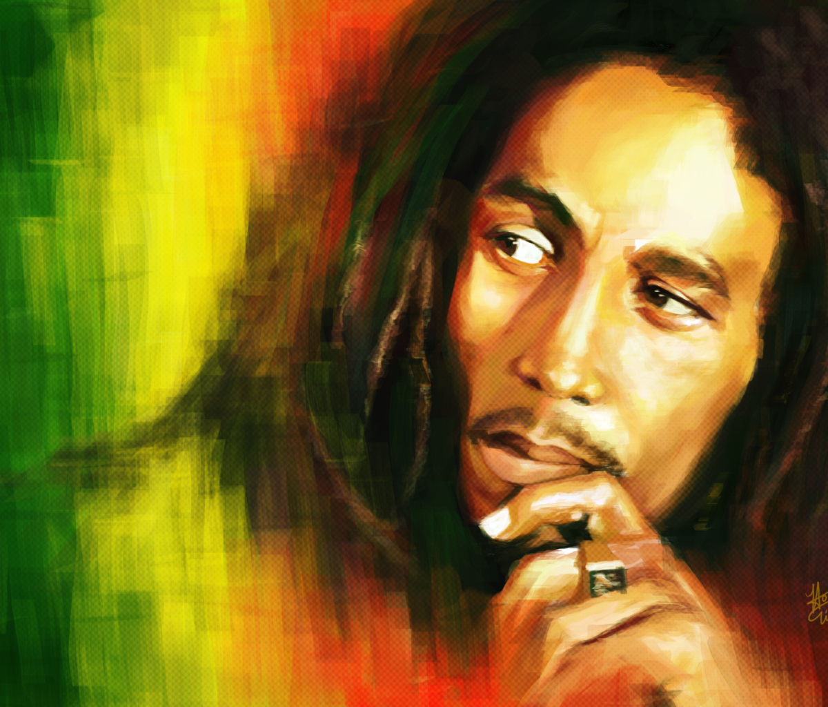 Das Bob Marley Drawing Wallpaper 1200x1024