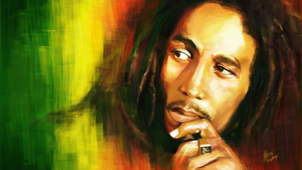 Das Bob Marley Drawing Wallpaper 1280x720