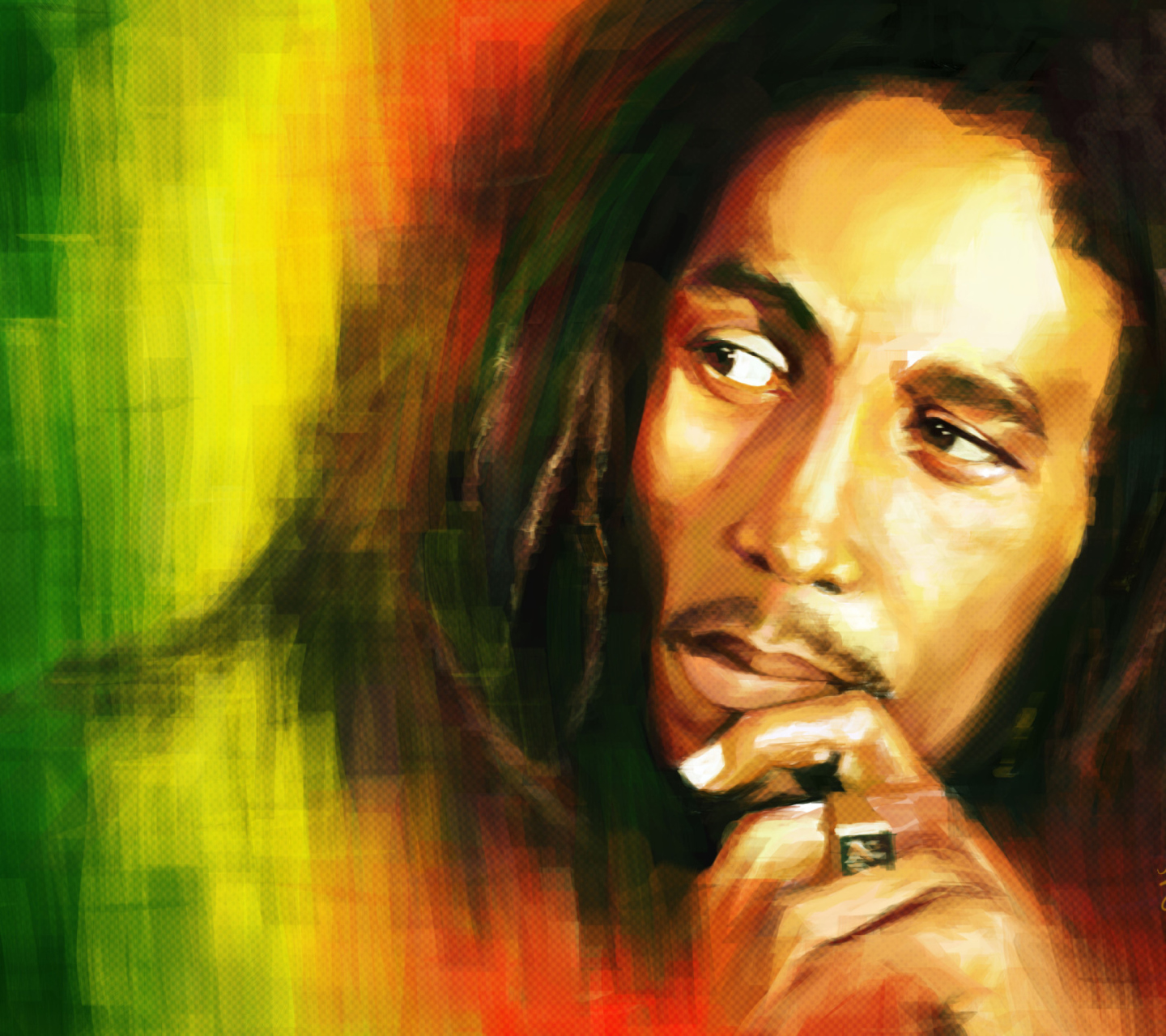 Fondo de pantalla Bob Marley Drawing 1440x1280