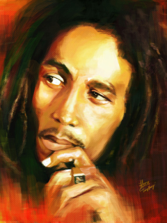 Bob Marley Drawing wallpaper 240x320