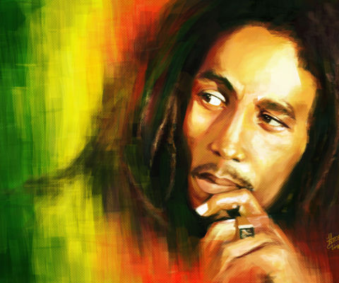 Das Bob Marley Drawing Wallpaper 480x400
