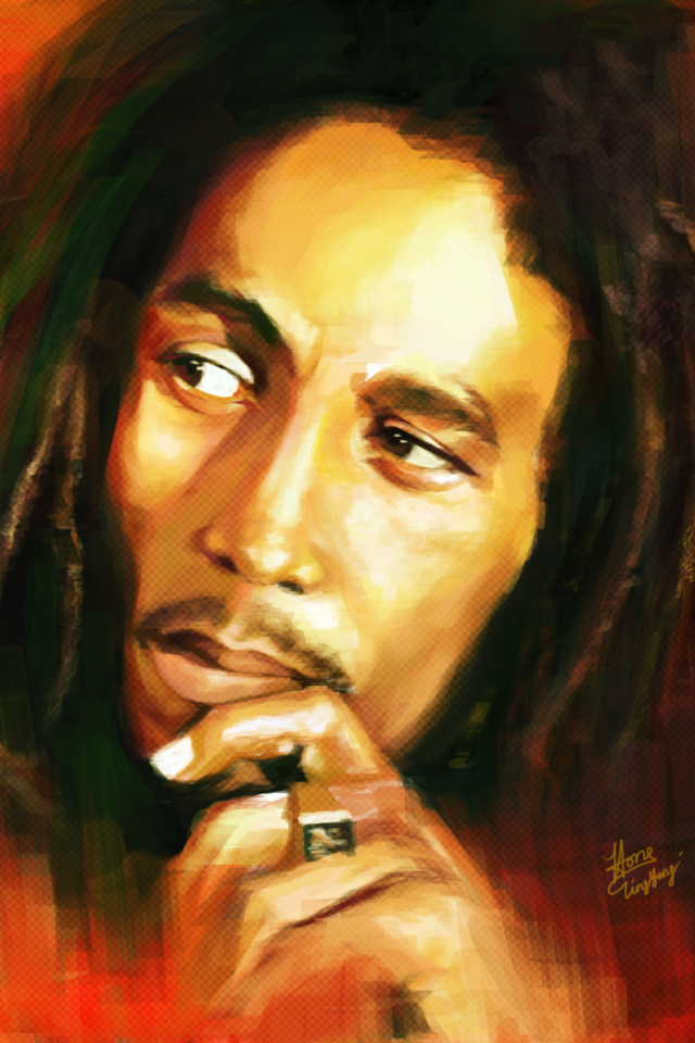 Fondo de pantalla Bob Marley Drawing 640x960