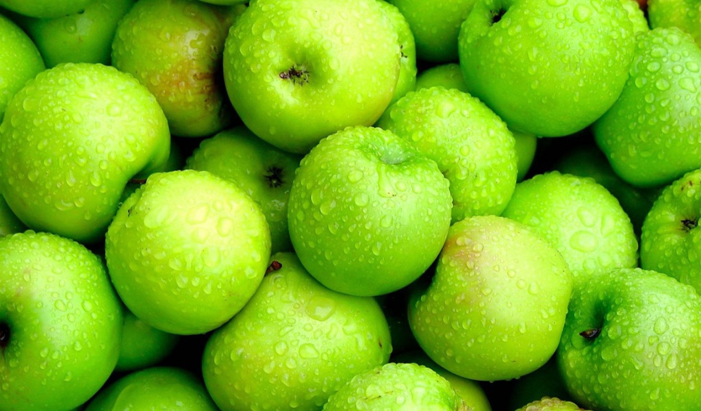 Обои Green Apples 1024x600