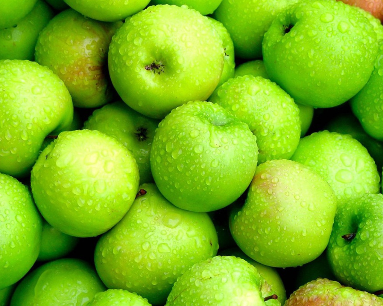 Обои Green Apples 1280x1024